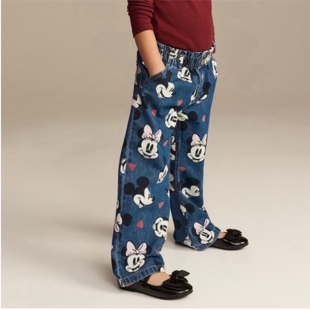 H&M Disney Minnie Mouse Wide Leg Jeans Girls Size 8